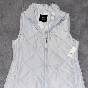 New York & Company Quilted Vest - Light Gray